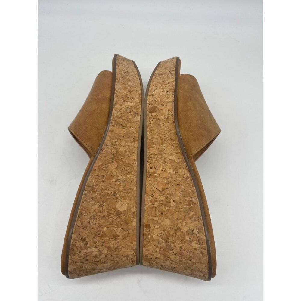 Sun + Stone Charlotte Women Tan Open-Toe Slip-On Wedge Shoe Size 8.5 - Picture 9 of 11